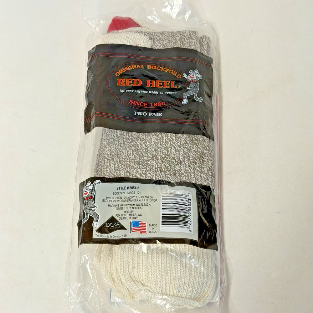 Original Rockford Red Heel Socks 2 Pair Sock Monkey/Elephant Doll Instruction L